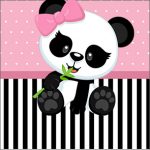 Adesivo Caixa Acrilico Panda Rosa