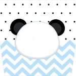 Balde de Pipoca Panda Azul Personalizados para Festa