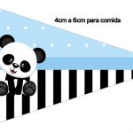 Bandeirinha Sanduiche 1 Panda Azul Kit Festa
