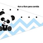 Bandeirinha Sanduiche 1 Panda Azul Personalizados para Festa