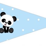 Bandeirinha Sanduiche 2 Panda Azul Kit Festa