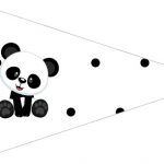 Bandeirinha Sanduiche 2 Panda Azul Personalizados para Festa