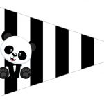 Bandeirinha Sanduiche 3 Panda Azul Kit Festa