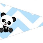Bandeirinha Sanduiche 3 Panda Azul Personalizados para Festa