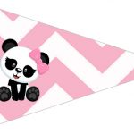 Bandeirinha Sanduiche 3 Panda Rosa Personalizados para Festa