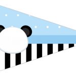 Bandeirinha Sanduiche 5 Panda Azul Kit Festa