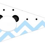 Bandeirinha Sanduiche 5 Panda Azul Personalizados para Festa
