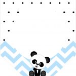 Bandeirinha Varalzinho 3 Panda Azul Personalizados para Festa
