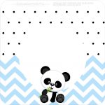 Bandeirinha Varalzinho Quadrada Panda Azul Personalizados para Festa
