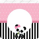Bandeirinha Varalzinho Quadrada Panda Rosa