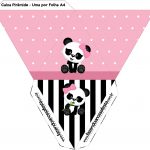 Caixa Piramide Panda Rosa Kit Festa