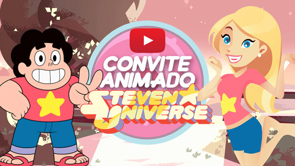 Convite Animado Virtual Steven Universo Grátis para Baixar