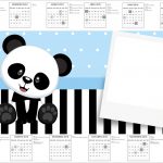 Convite Calendario 2017 Panda Azul Menino