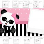 Convite Calendario 2017 Panda Rosa