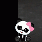Convite Chalkboard Panda Rosa 3
