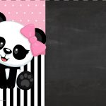Convite Chalkboard Panda Rosa 4