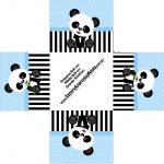 Forminha docinho quadrada Panda Azul Menino