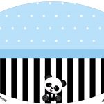 Placa Elipse Panda Azul Kit Festa