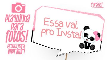 Plaquinha Panda Rosa Grátis para Baixar e Imprimir em Casa Plaquinha Panda Rosa para Festa