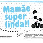 Plaquinhas para festa Panda Azul 15
