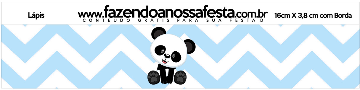 Panda Azul Personalizados para Festa Infantil Totalmente Grátis