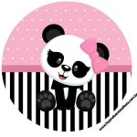 Rotulo Latinhas, Toppers e tubete Panda Rosa