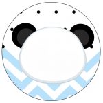 Rotulo Personalizado para latinha e toppers Panda Azul