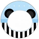 Rotulo Personalizado para latinha e toppers Panda Azul Menino