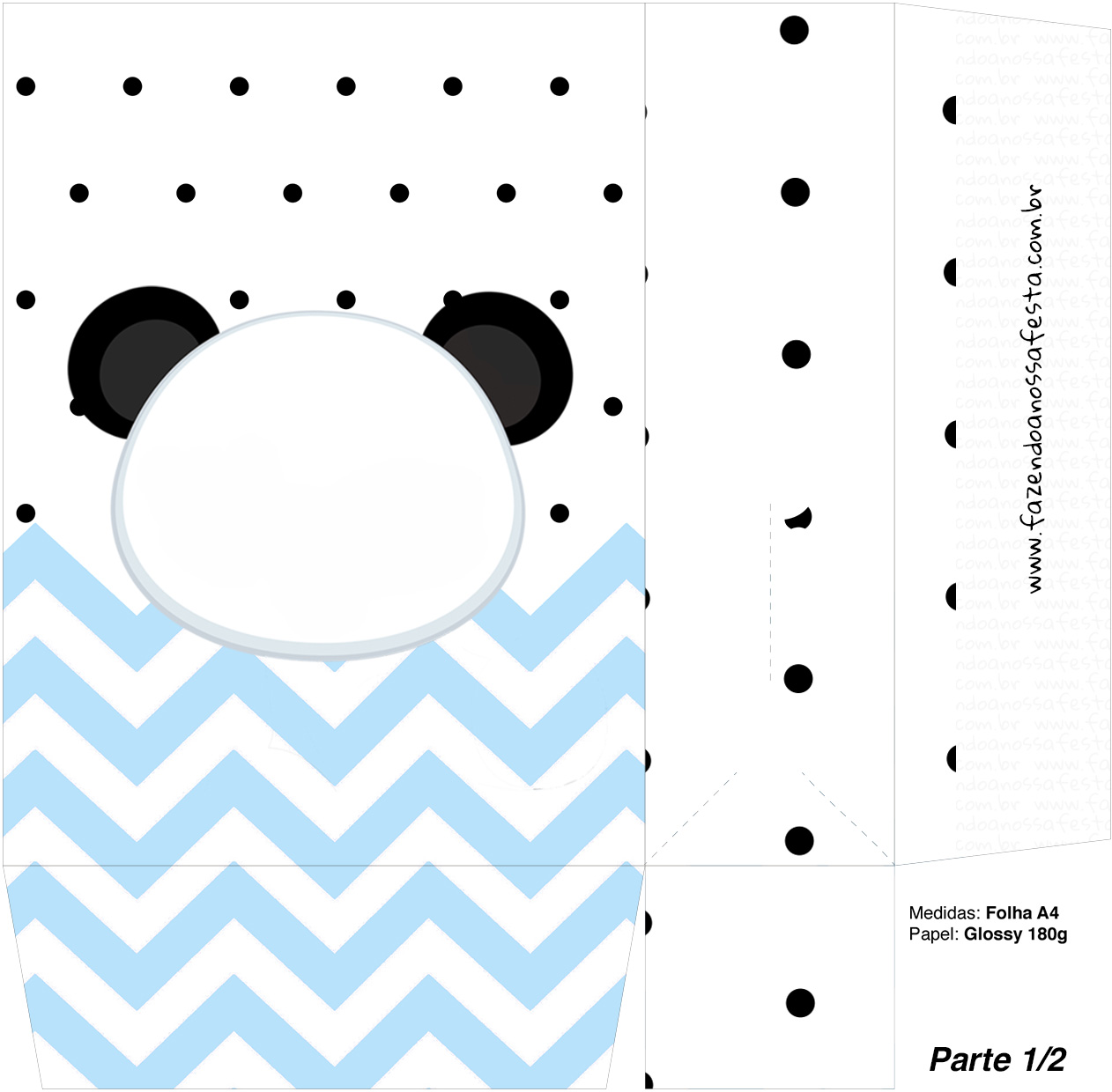Panda Azul Personalizados para Festa Infantil Totalmente Grátis