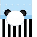 Tag Agradecimento Panda Azul Menino