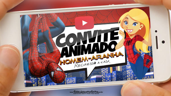 Convite Animado Virtual Homem Aranha