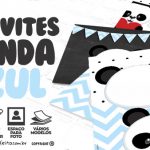 Convite Panda Menino Azul Gratis