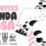 Convite Panda Rosa Menina Gratis para Imprimir