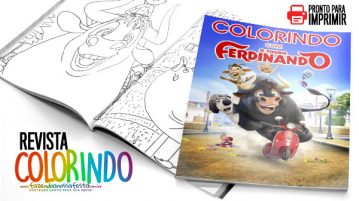 Livrinho para Colorir O Touro Ferdinando Grátis para Imprimir Capa Revista O Touro Ferdinando