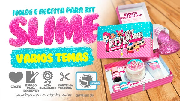 Kit Slime – Caixa e Receita grátis pronto para imprimir em casa