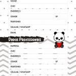 Planner Panda fofo 2020 dados pessoais