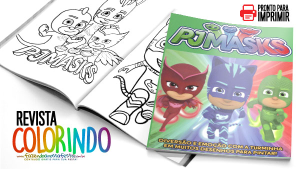 Livrinho para Colorir PJ Masks Grátis para Imprimir