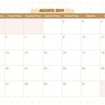 Calendario Mensal Lhama Amarela Agosto 2019