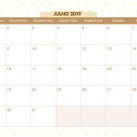 Calendario Mensal Lhama Amarela Julho 2019
