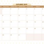 Calendario Mensal Lhama Amarela Outubro 2019