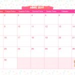 Calendario Mensal Lhama Rosa Abril 2019