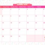 Calendario Mensal Lhama Rosa Janeiro 2019