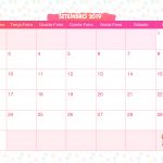 Calendario Mensal Lhama Rosa Setembro 2019