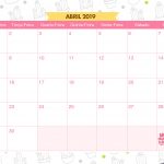 Calendario Mensal Lhama e Cactos Abril 2019