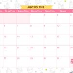 Calendario Mensal Lhama e Cactos Agosto 2019