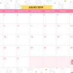 Calendario Mensal Lhama e Cactos Julho 2019