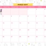 Calendario Mensal Lhama e Cactos Marco 2019