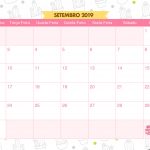 Calendario Mensal Lhama e Cactos Setembro 2019