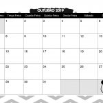 Calendario Mensal Panda fofo Outubro 2019