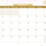 Calendario Mensal Unicornio Agosto 2019